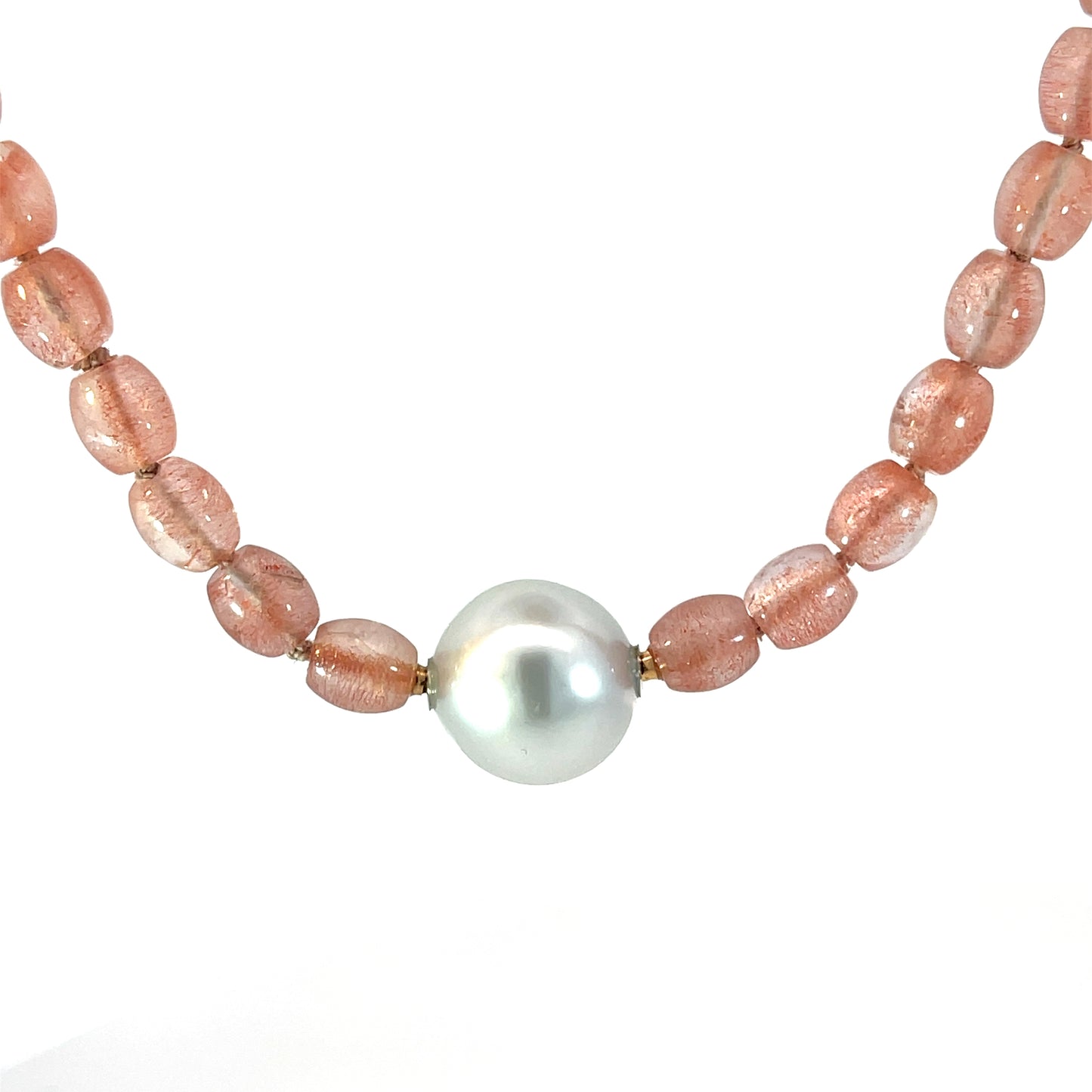 Strawberry Quartz Necklace with 18k Rose Gold