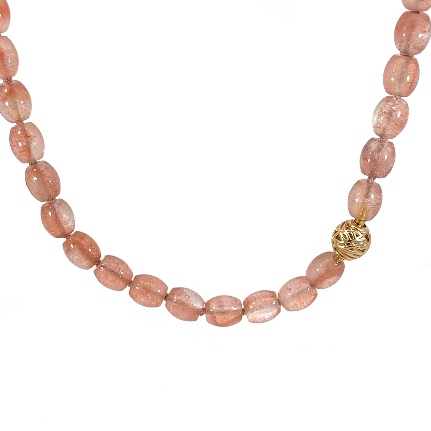 Strawberry Quartz Necklace with 18k Rose Gold