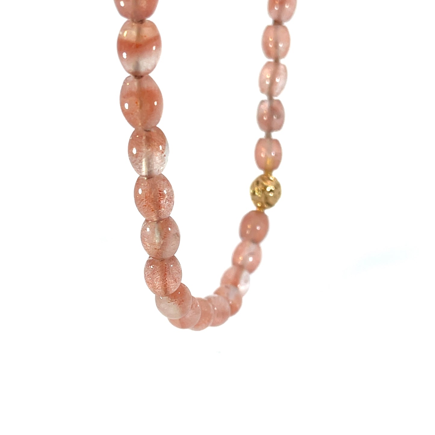 Strawberry Quartz Necklace with 18k Rose Gold