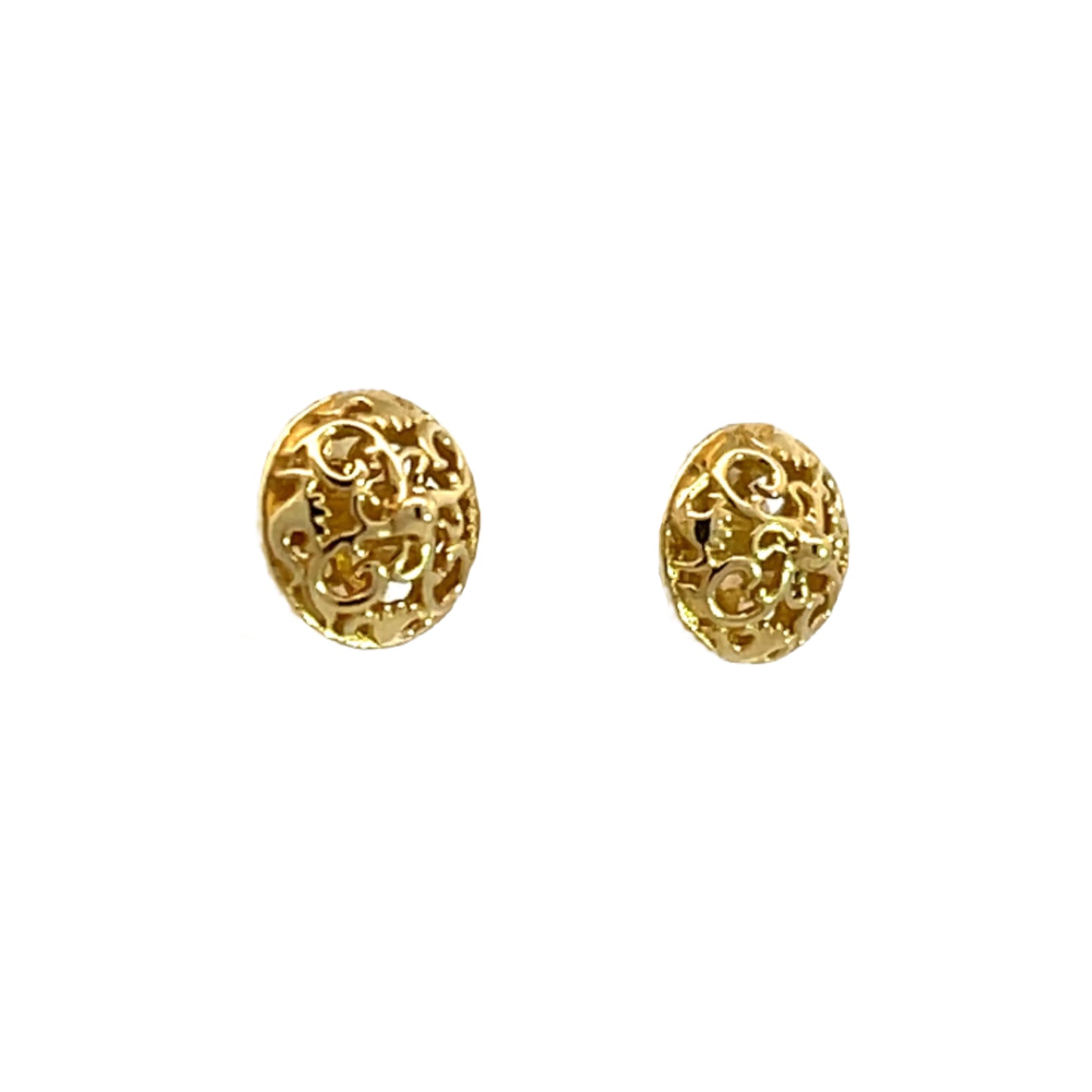 18K Yellow Gold Scroll Studs