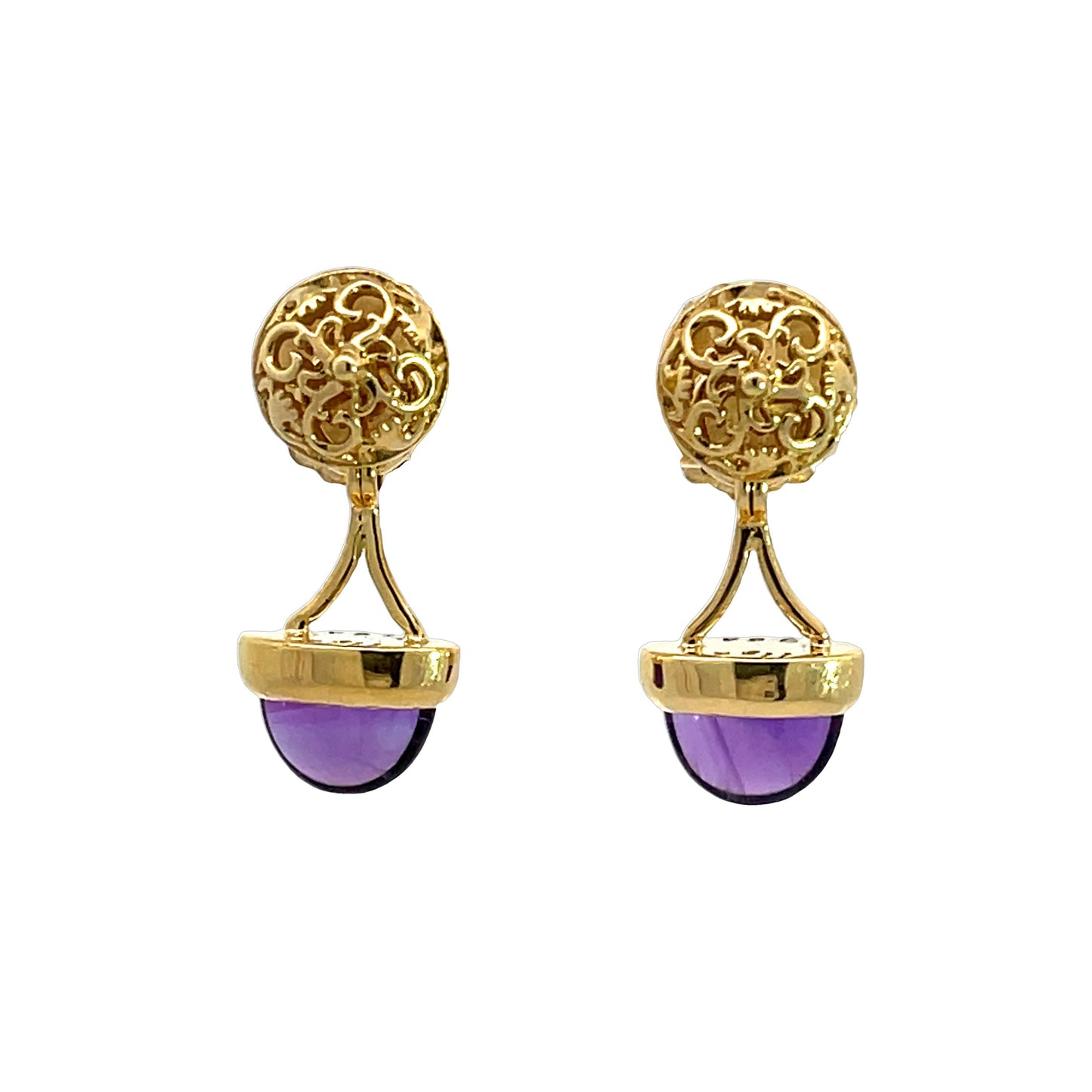 18K Yellow Gold Scroll Studs