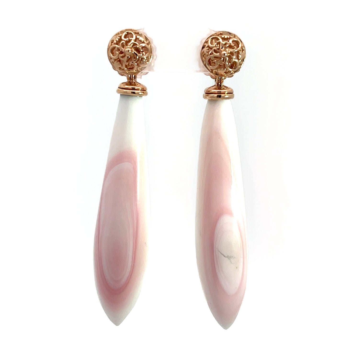 18K Rose Gold Scroll Stud Earrings