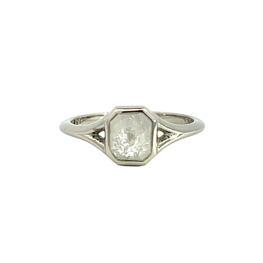 Cushion Shape Grey Rose Cut Diamond Ring