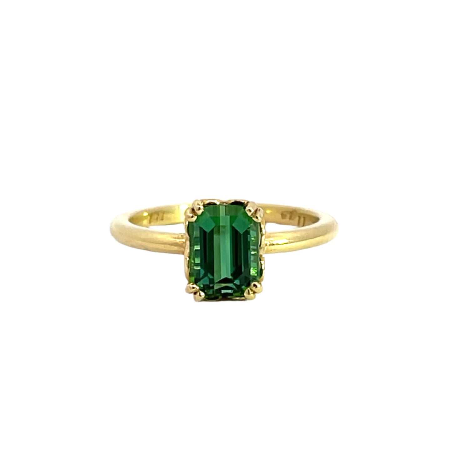 18k Yellow Gold Green Tourmaline Ring