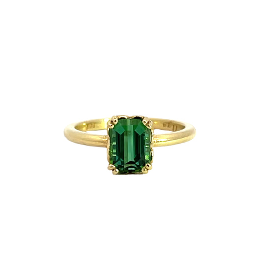 18k Yellow Gold Green Tourmaline Ring