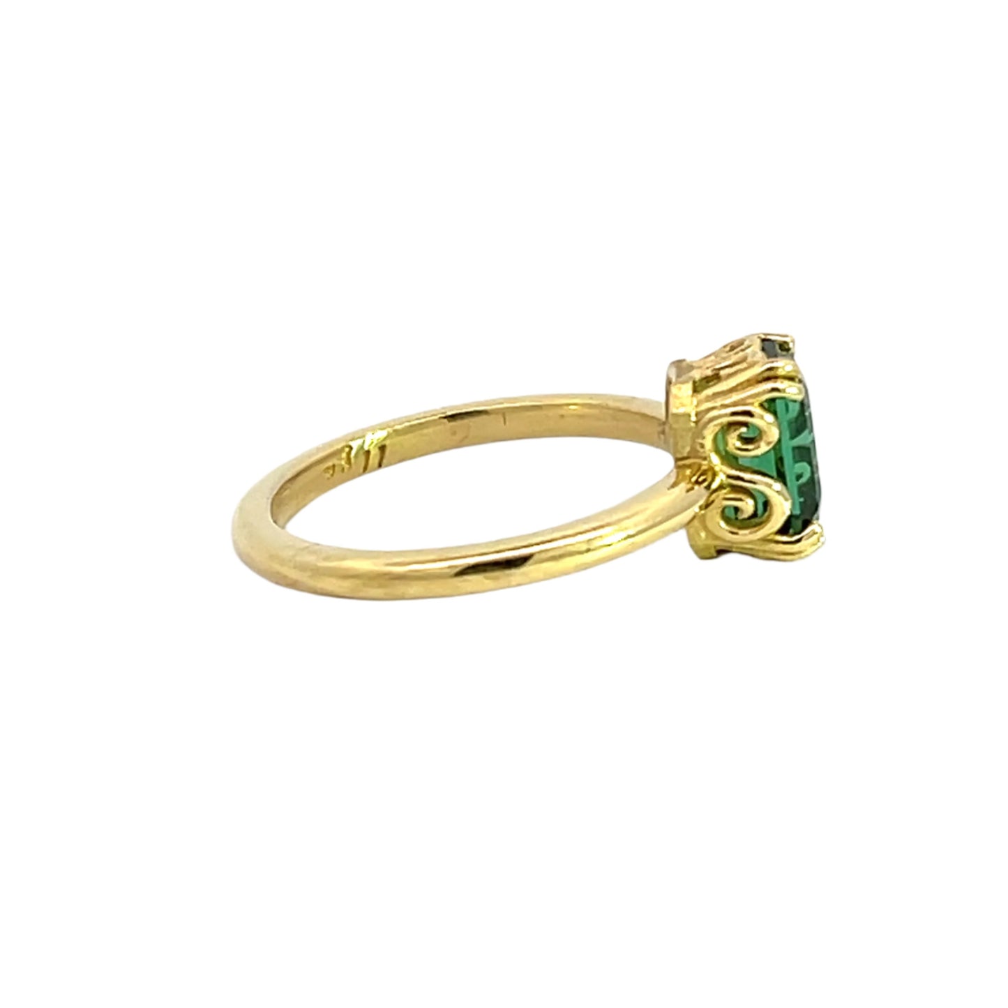 18k Yellow Gold Green Tourmaline Ring