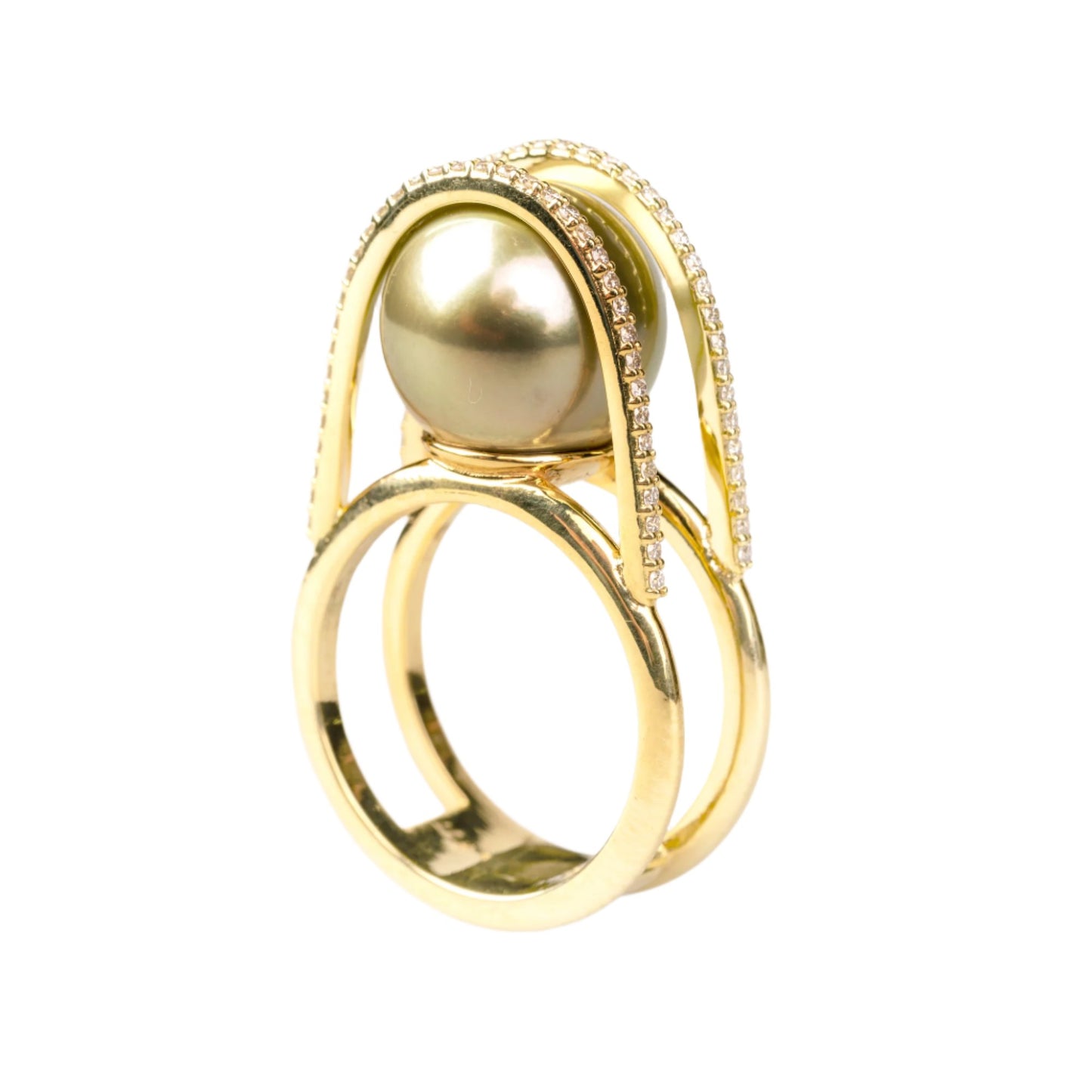 Tahitian Pearl and Diamond Ring