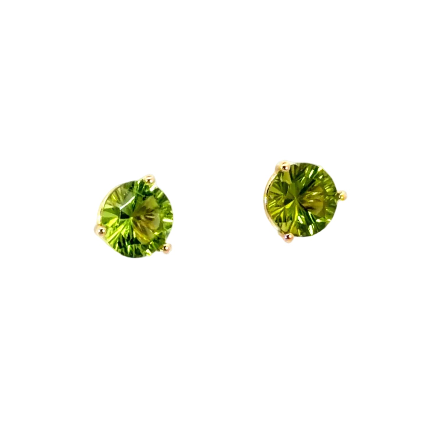 18k Yellow Gold Peridot Martini Head Studs