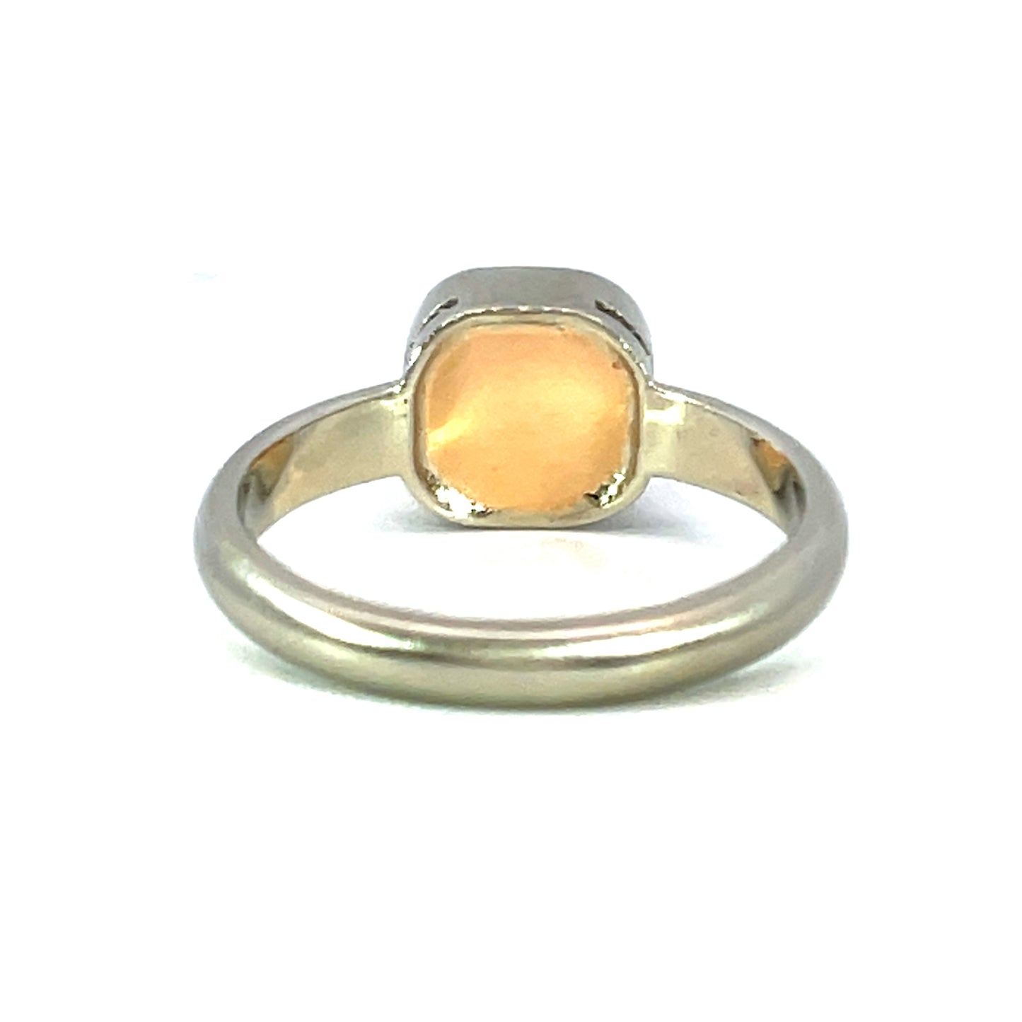 Cognac Diamond Ring in 18k White Gold