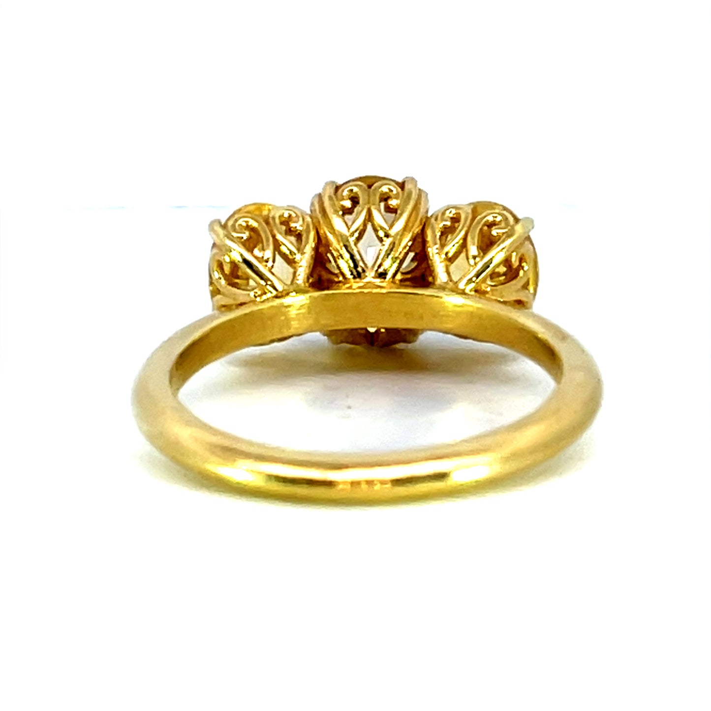 Triple Yellow Sapphire Ring Set in Yellow Gold