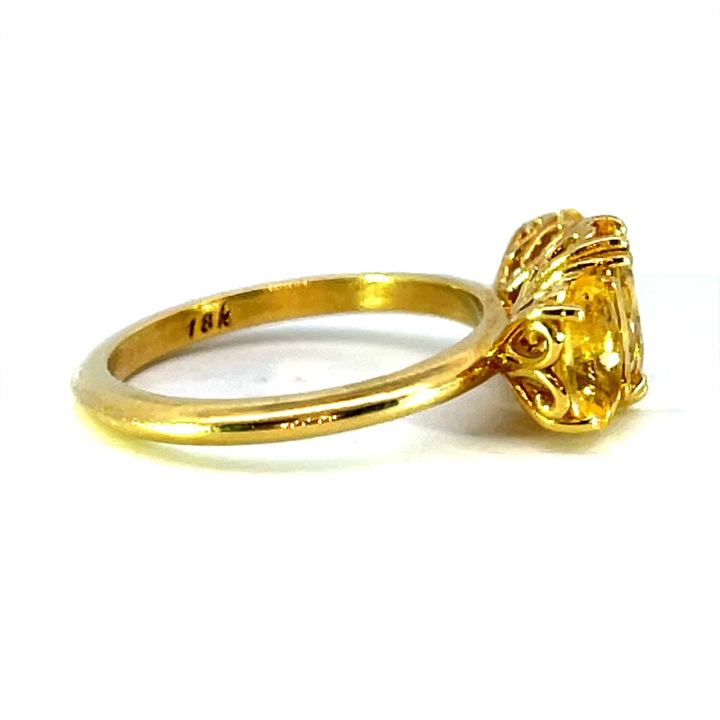 Triple Yellow Sapphire Ring Set in Yellow Gold