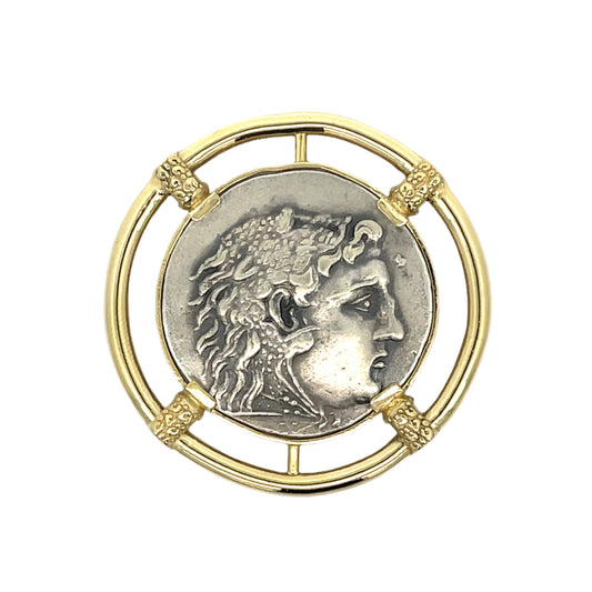 18k Yellow Gold Thrace Mesambria Tetradrachma Coin Clasp