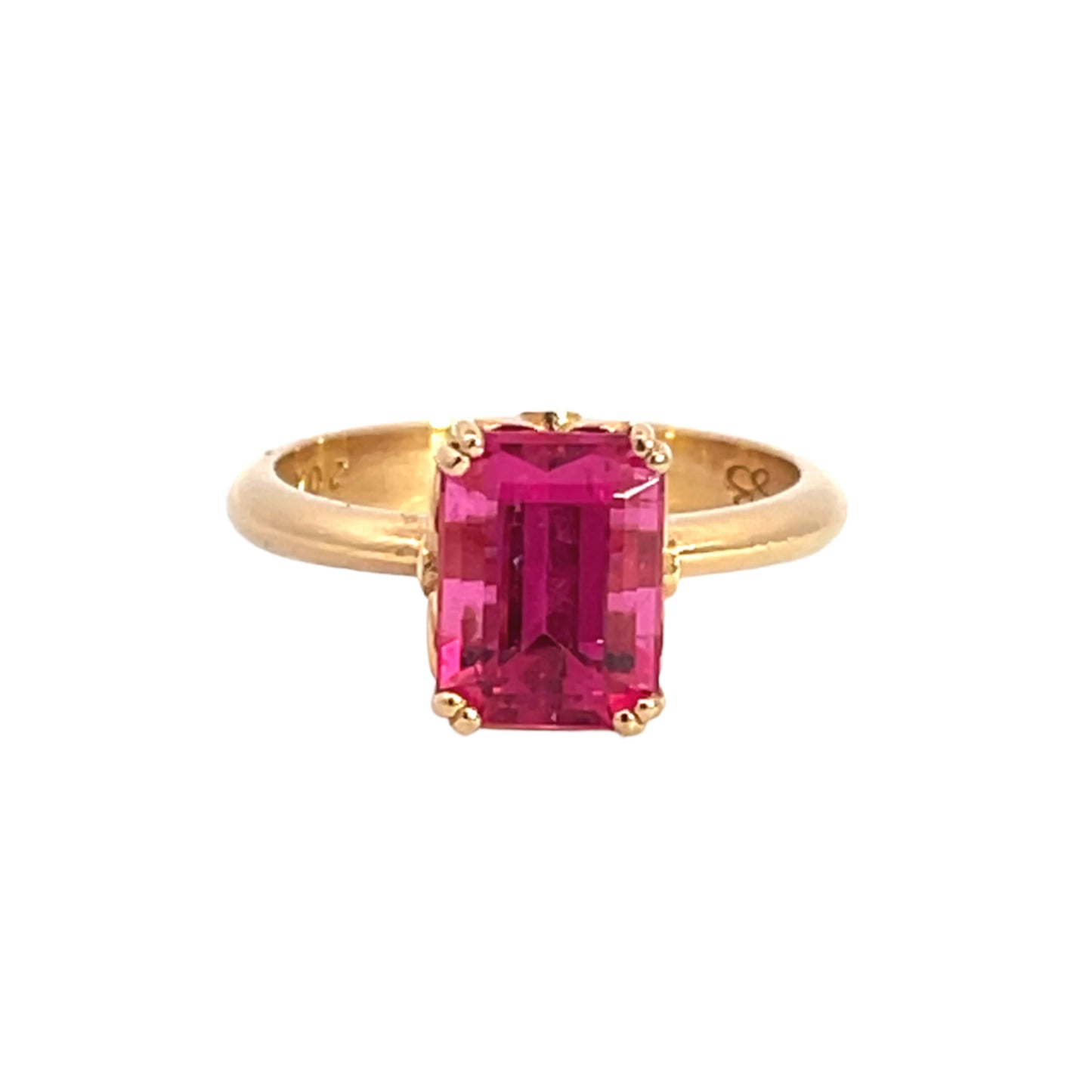 20k Rose Gold and Pink Tourmaline Ring