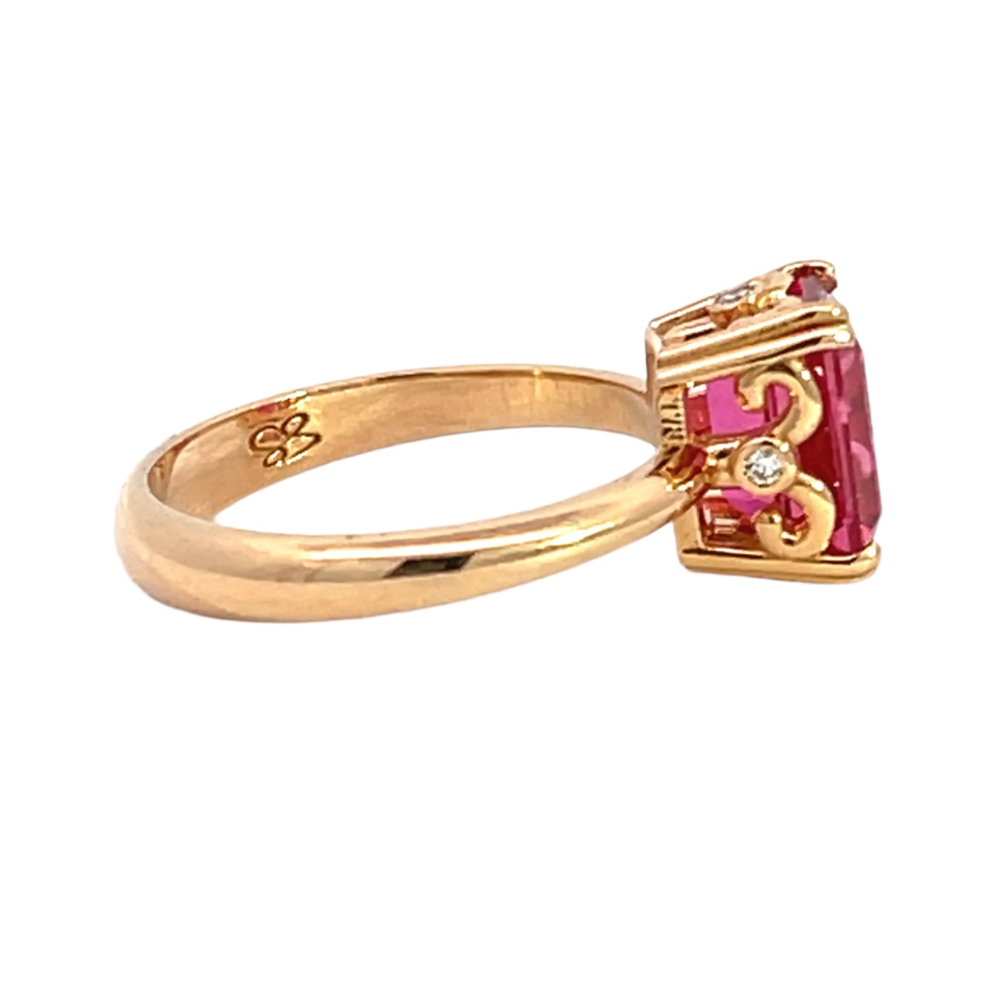 20k Rose Gold and Pink Tourmaline Ring