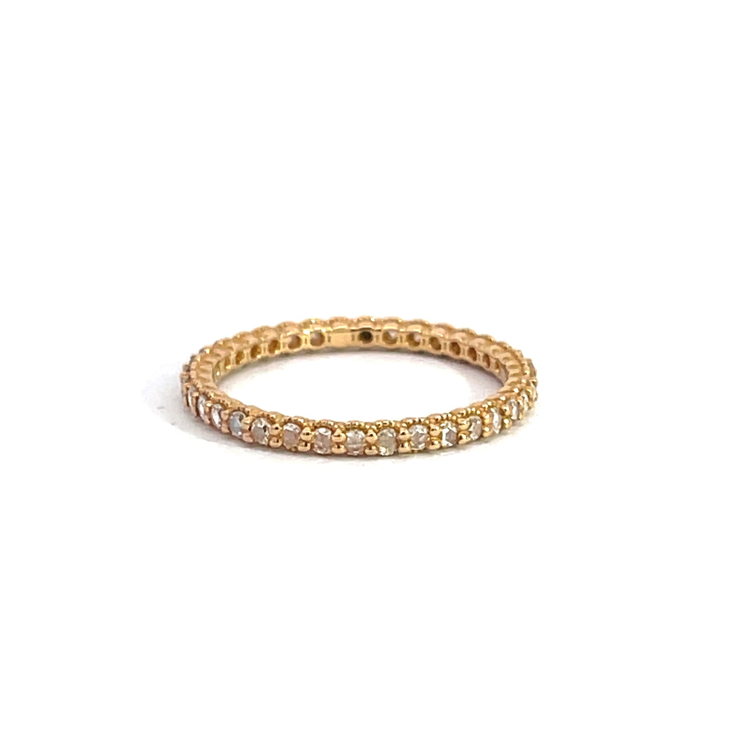18k Rose Gold Rose Cut Diamond Band