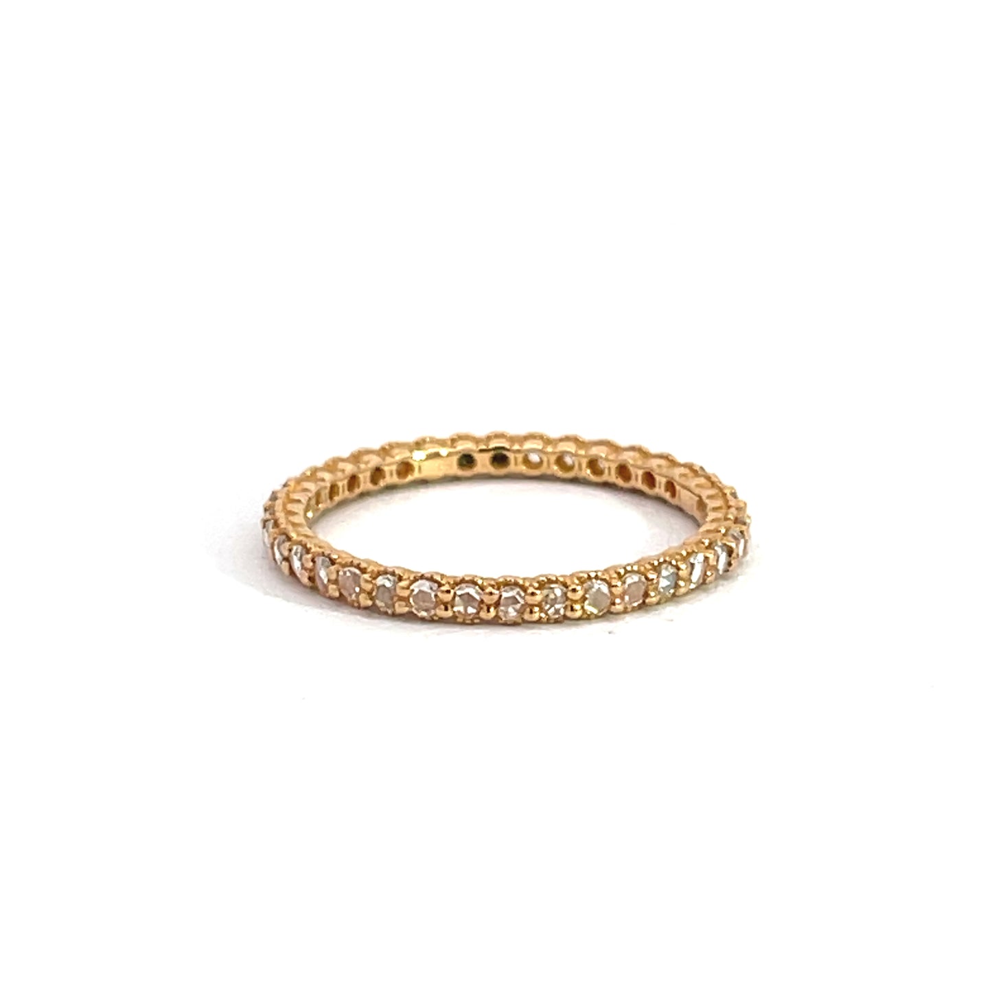 18k Rose Gold Rose Cut Diamond Band
