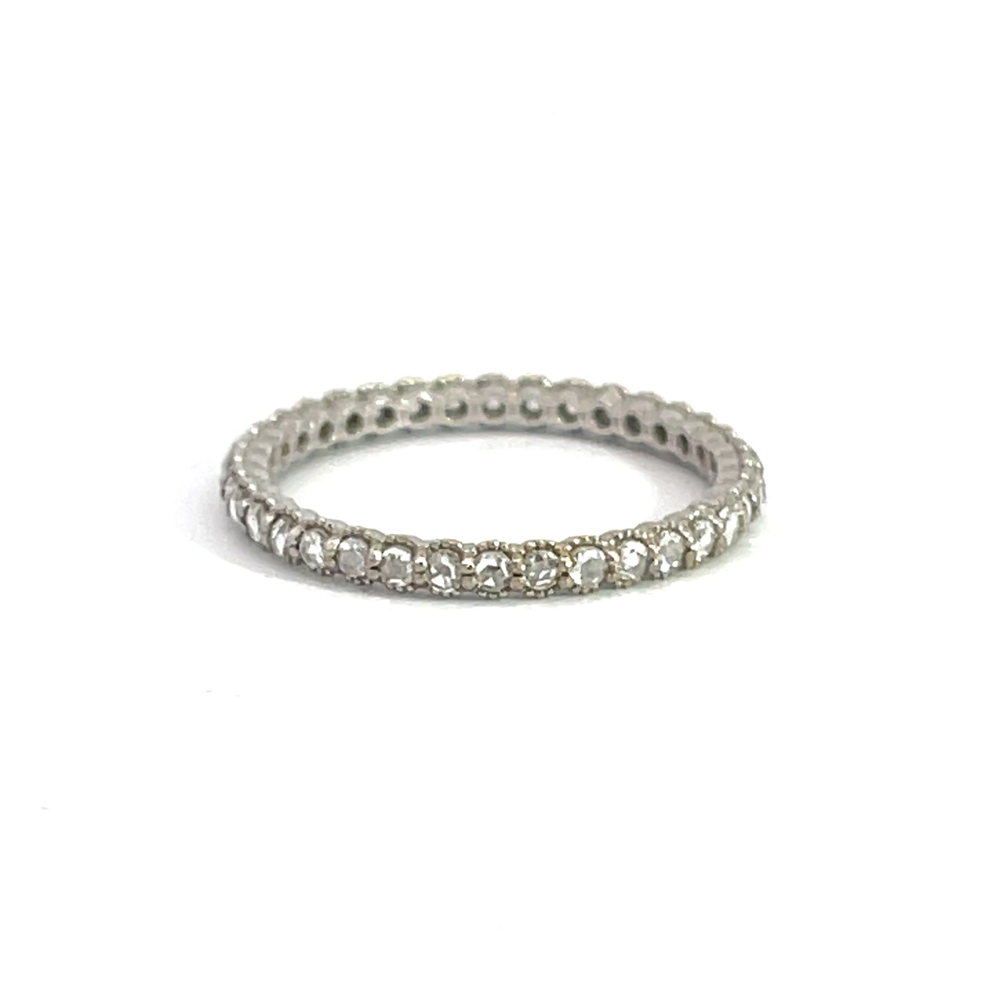 18k White Gold Rose Cut Diamond Band