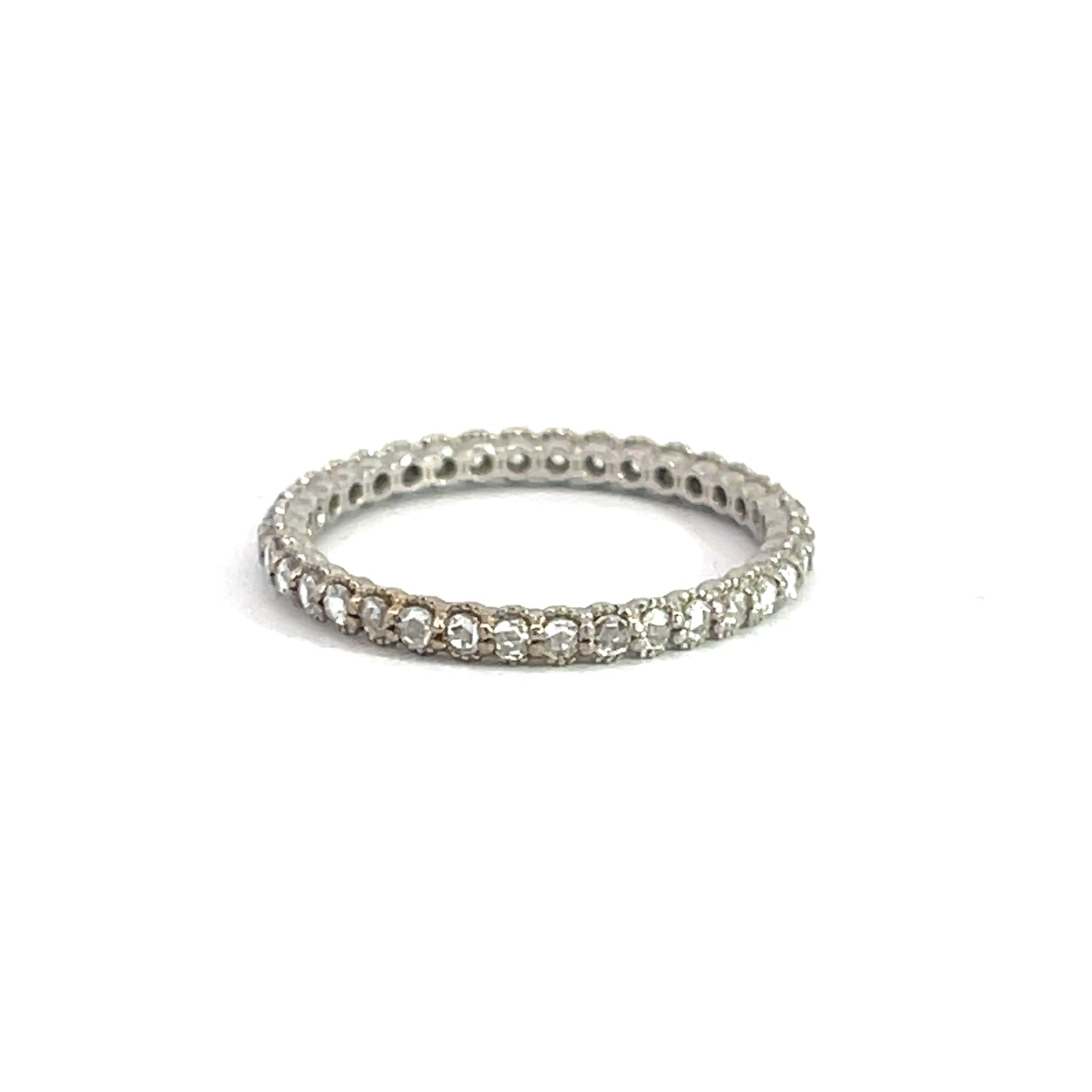 18k White Gold Rose Cut Diamond Band