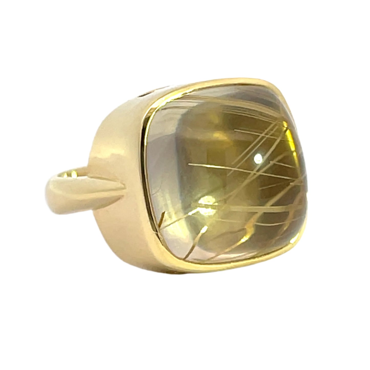 18k Yellow Gold Rutilated Quartz Ring
