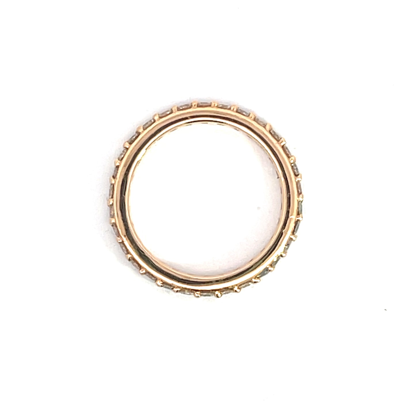 18k Rose Gold Anniversary Band with 2mm Light Brown Diamonds
