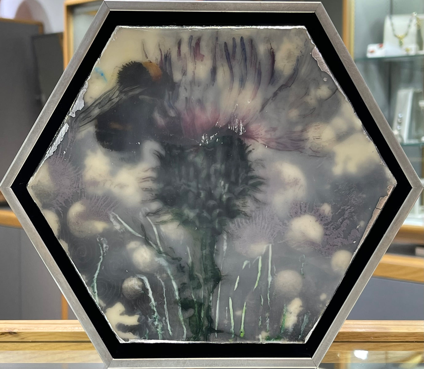 "Thistle" Encaustic Painting