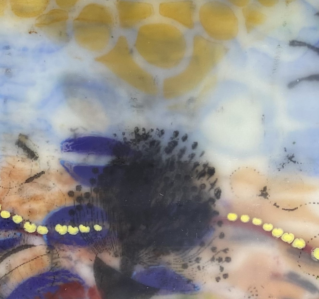 "Enchanted Bees 3" Encaustic Painting