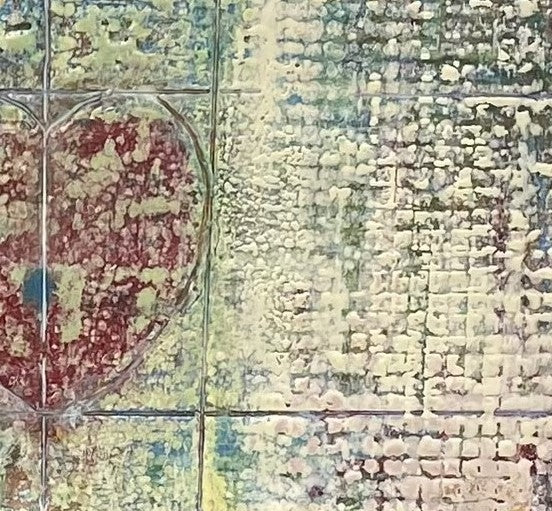 "Heart Squared" Encaustic Painting