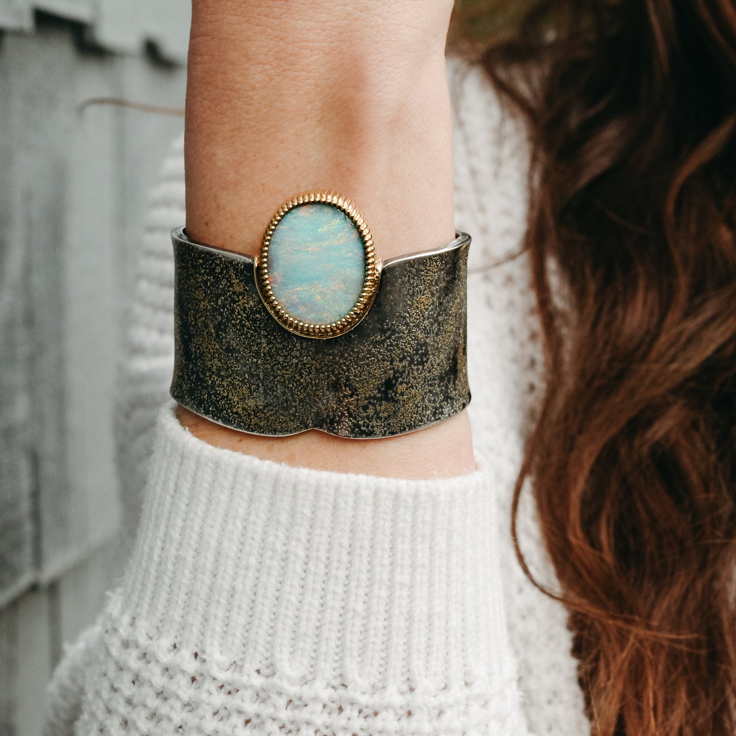 "Over the Rainbow" Opal Cuff