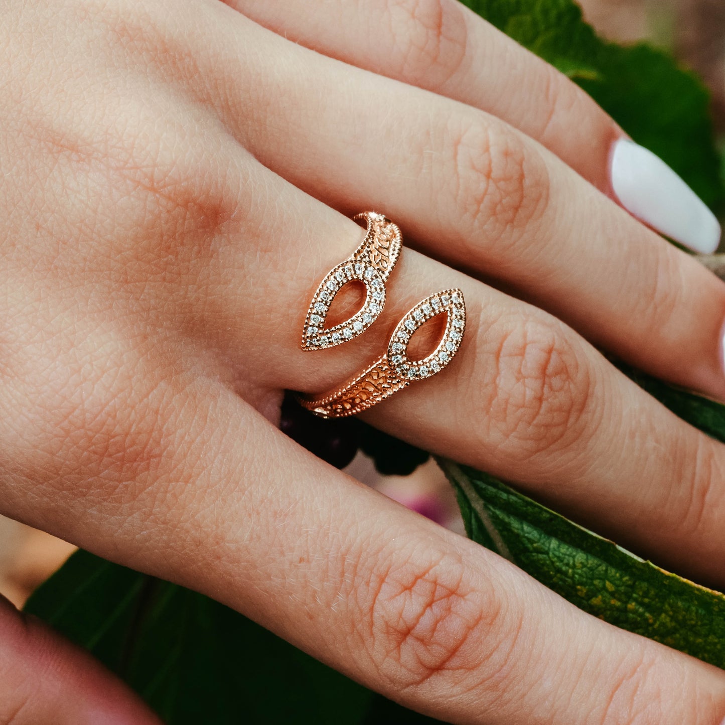 18k Rose Gold Strong Pair Diamond Ring