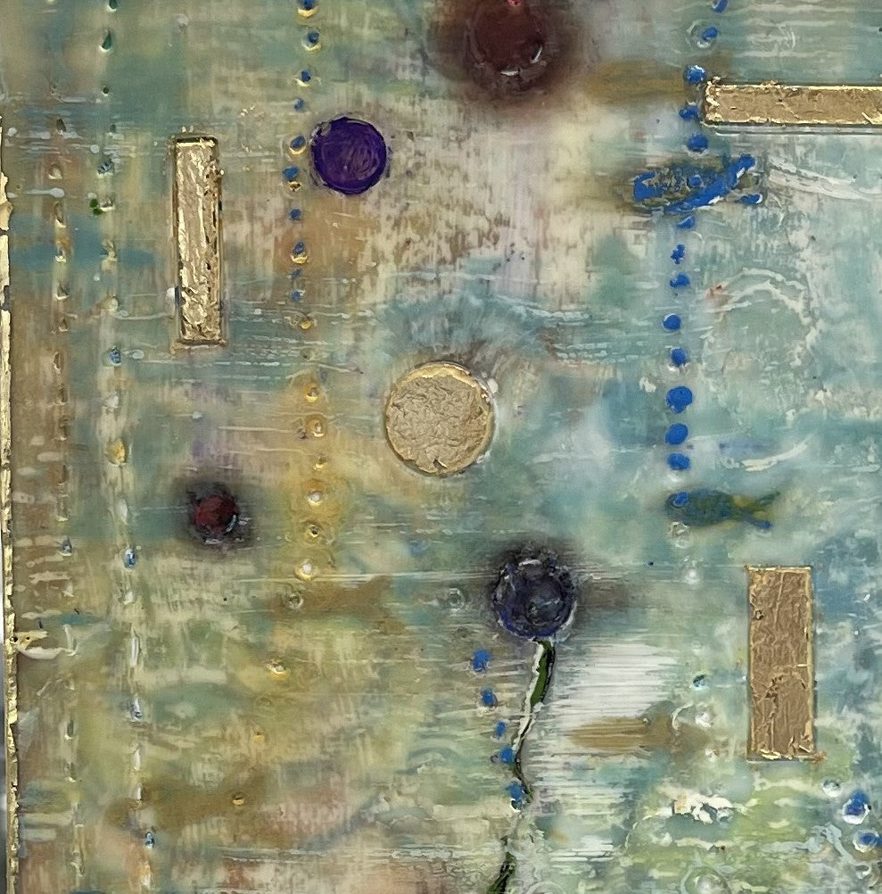 "Something Fishy Going On" Encaustic Painting