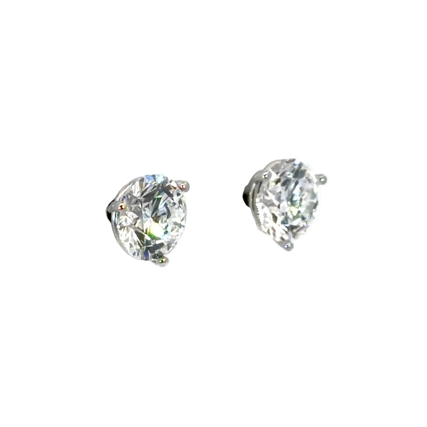 18k White Gold Lab Diamond Martini Head Studs