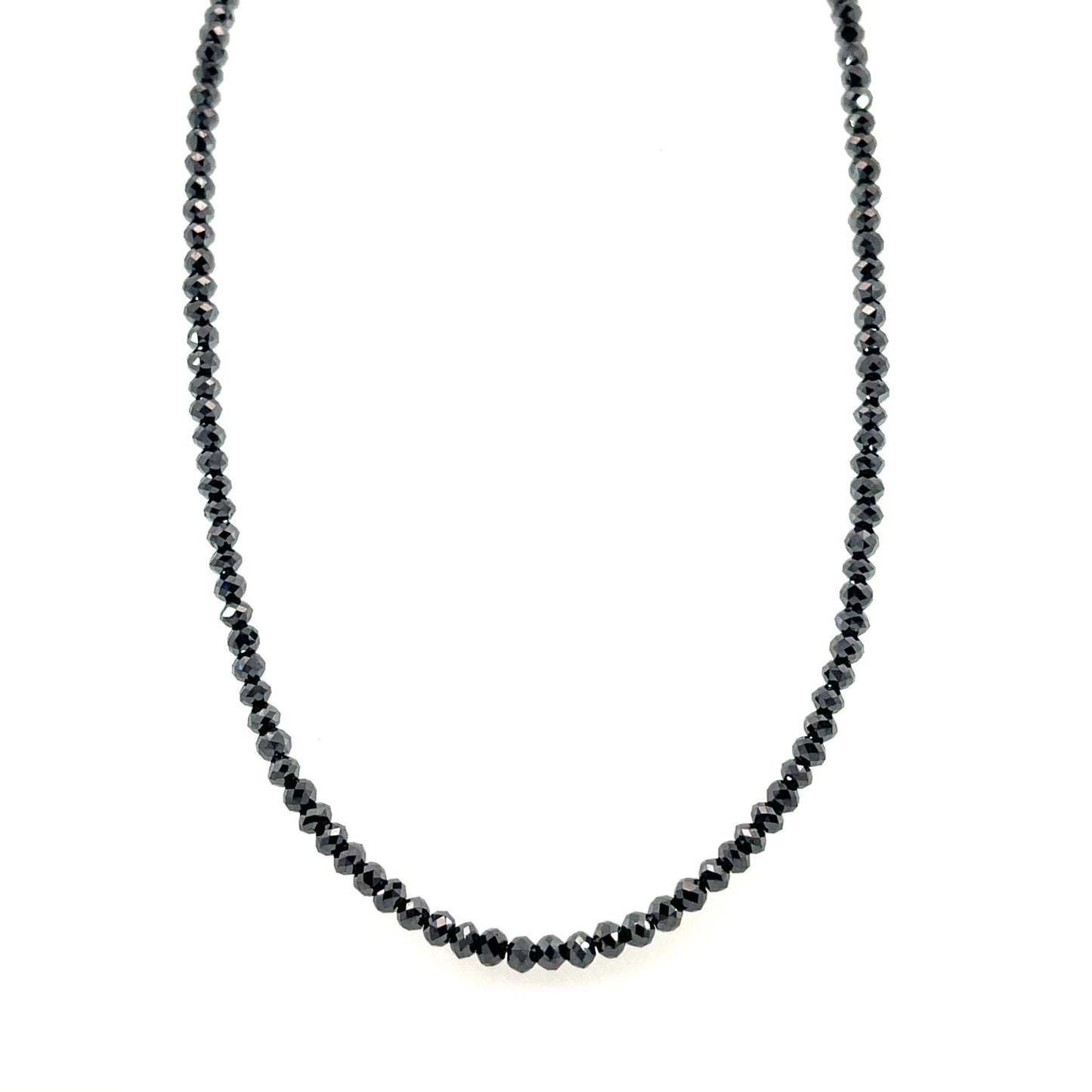 34.68ct Black Diamond Necklace with Yellow Gold Clasp