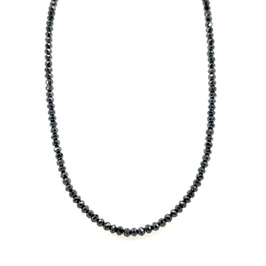 34.68ct Black Diamond Necklace with Yellow Gold Clasp