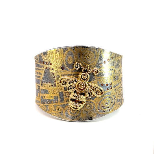 "Bee Klimt" Cuff Bracelet