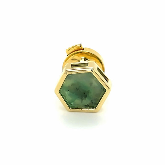 18k Yellow Gold and Emerald Lapel Pin