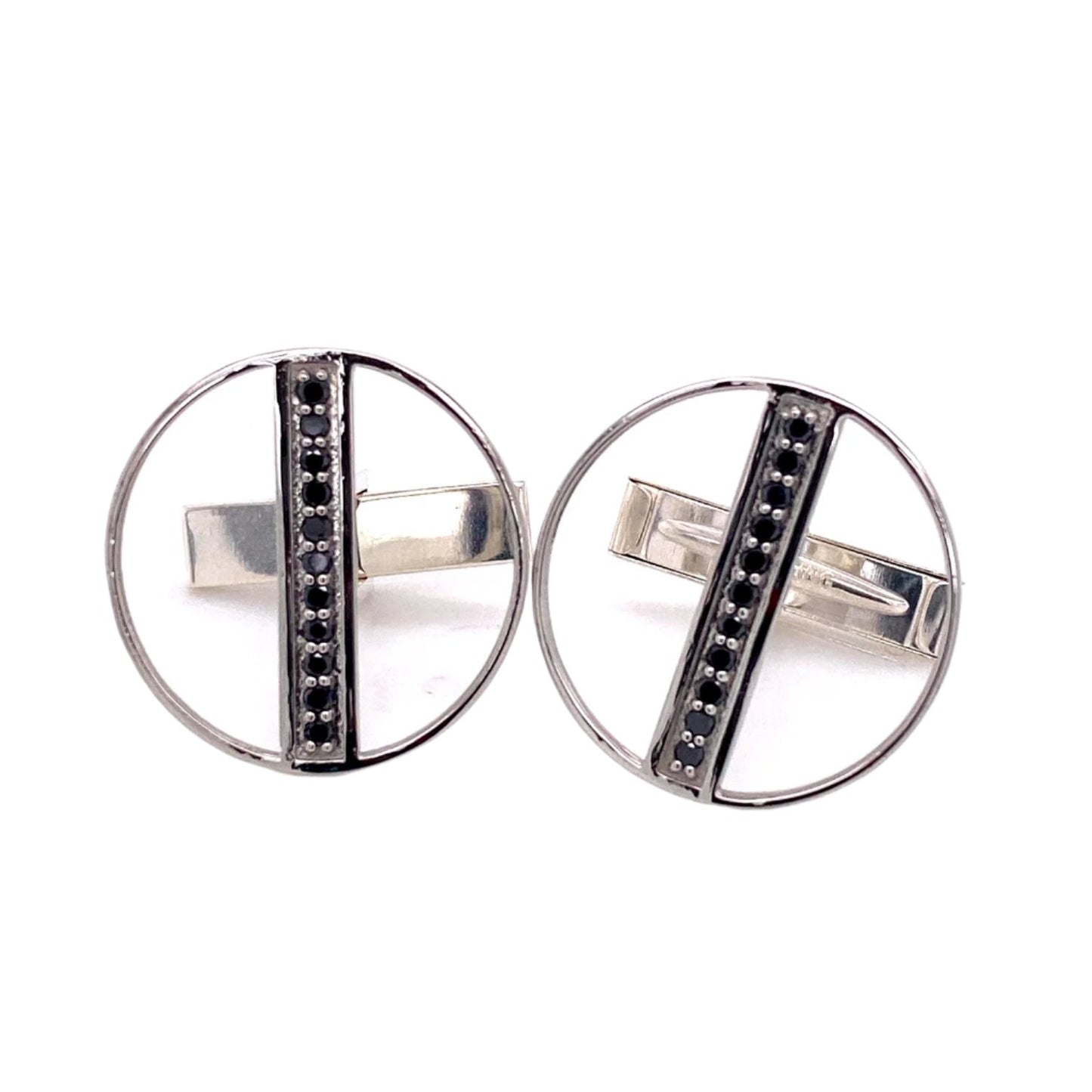 Black Diamond Circle Cufflinks