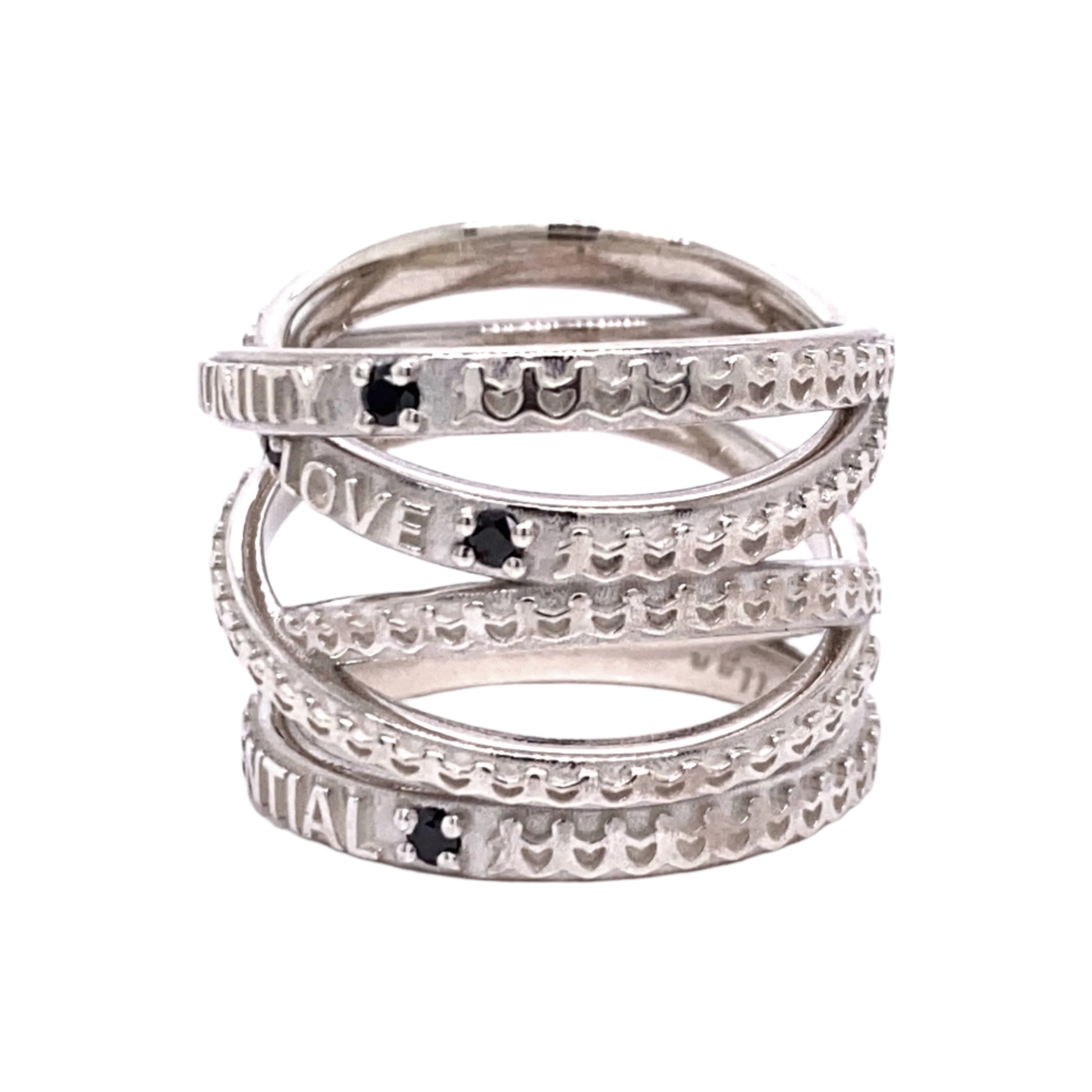 Custom jewelry, sterling silver gold "Not Nonessential" ring, llyn strong, greenville, South Carolina