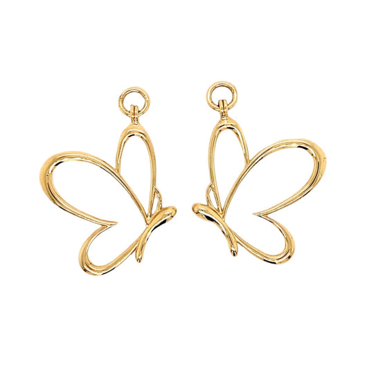 Custom jewelry, 18k yellow gold butterfly jackets, llyn strong, Greenville, SC