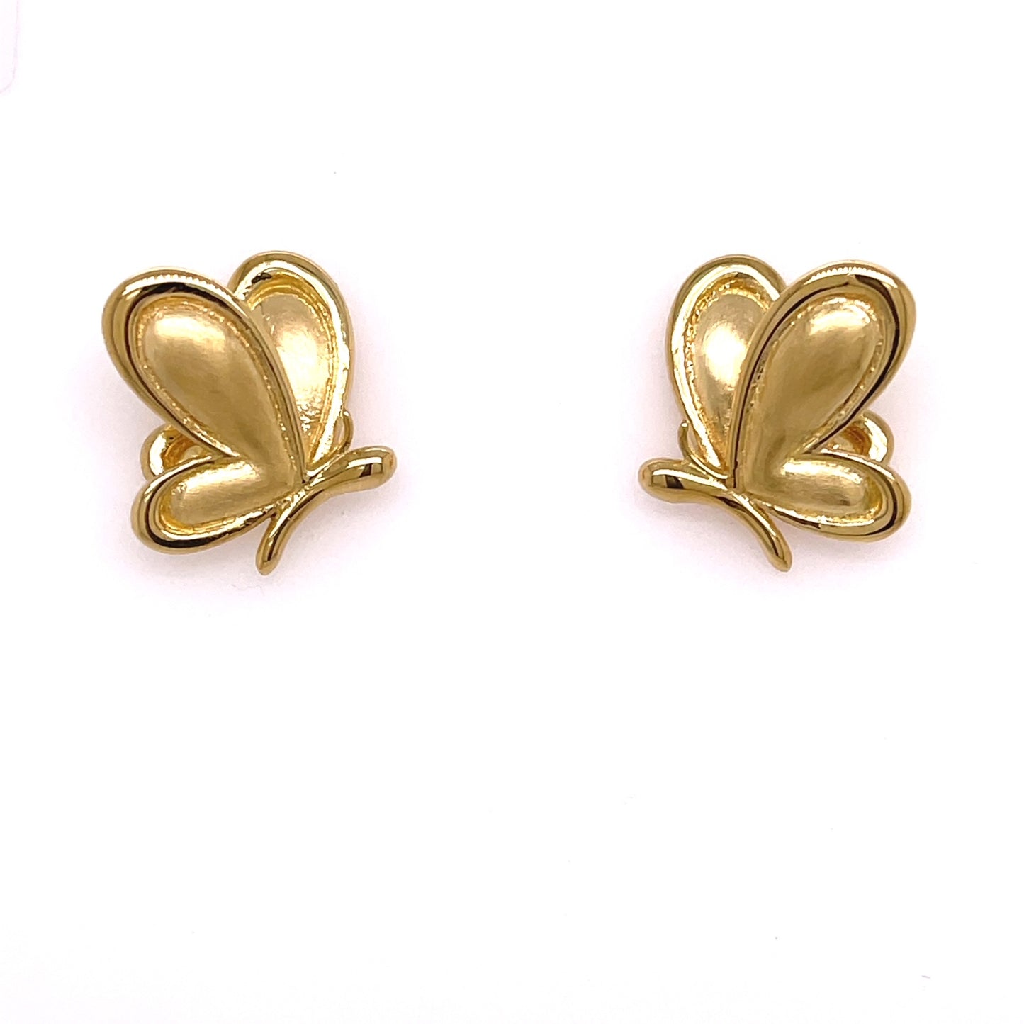 Custom jewelry, 18k yellow gold butterfly studs, llyn strong, Greenville, SC