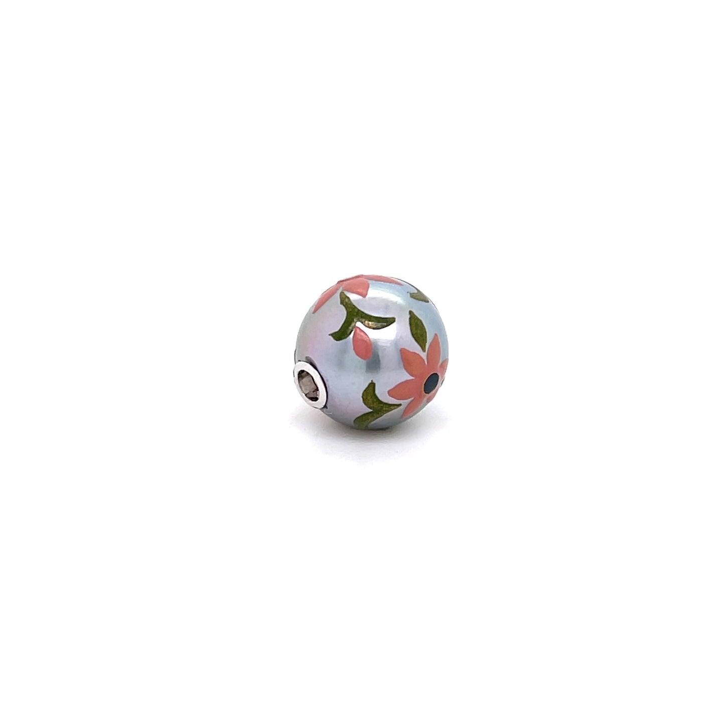 Custom jewelry, pink flower maki-e pearl clasp, llyn strong, Greenville, SC
