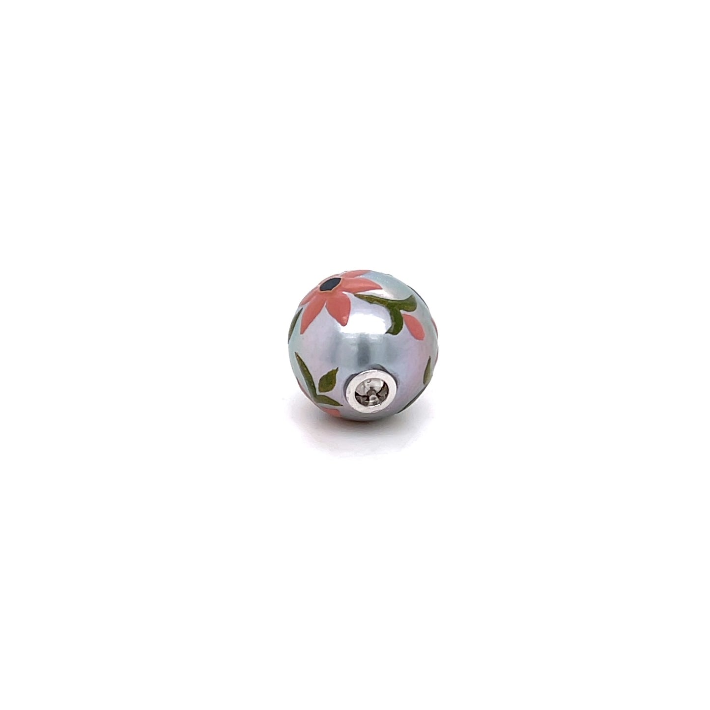 Custom jewelry, pink flower maki-e pearl clasp, llyn strong, Greenville, SC
