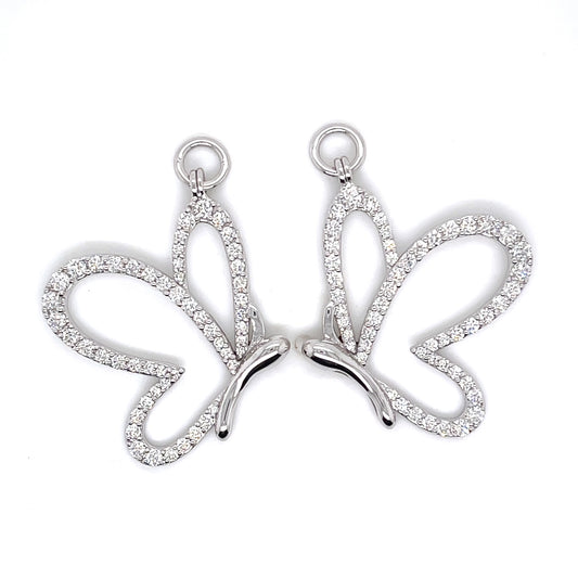 Custom jewelry, white diamond white gold butterfly jackets, llyn strong, Greenville, Sc