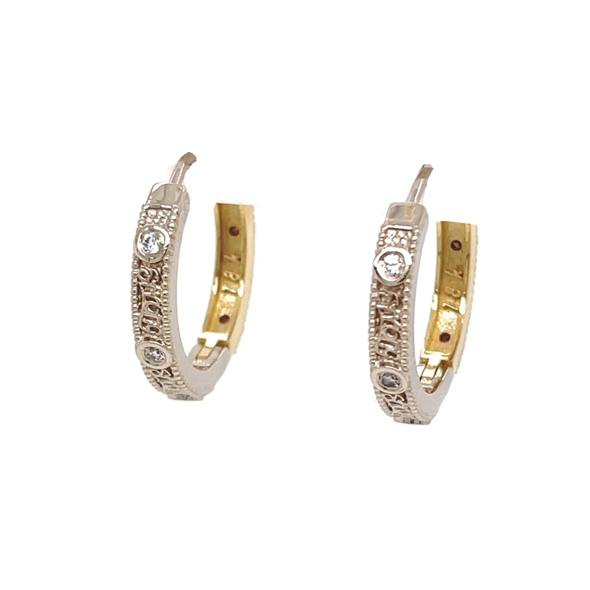 Strong Pair Hoops with White and Red Diamonds