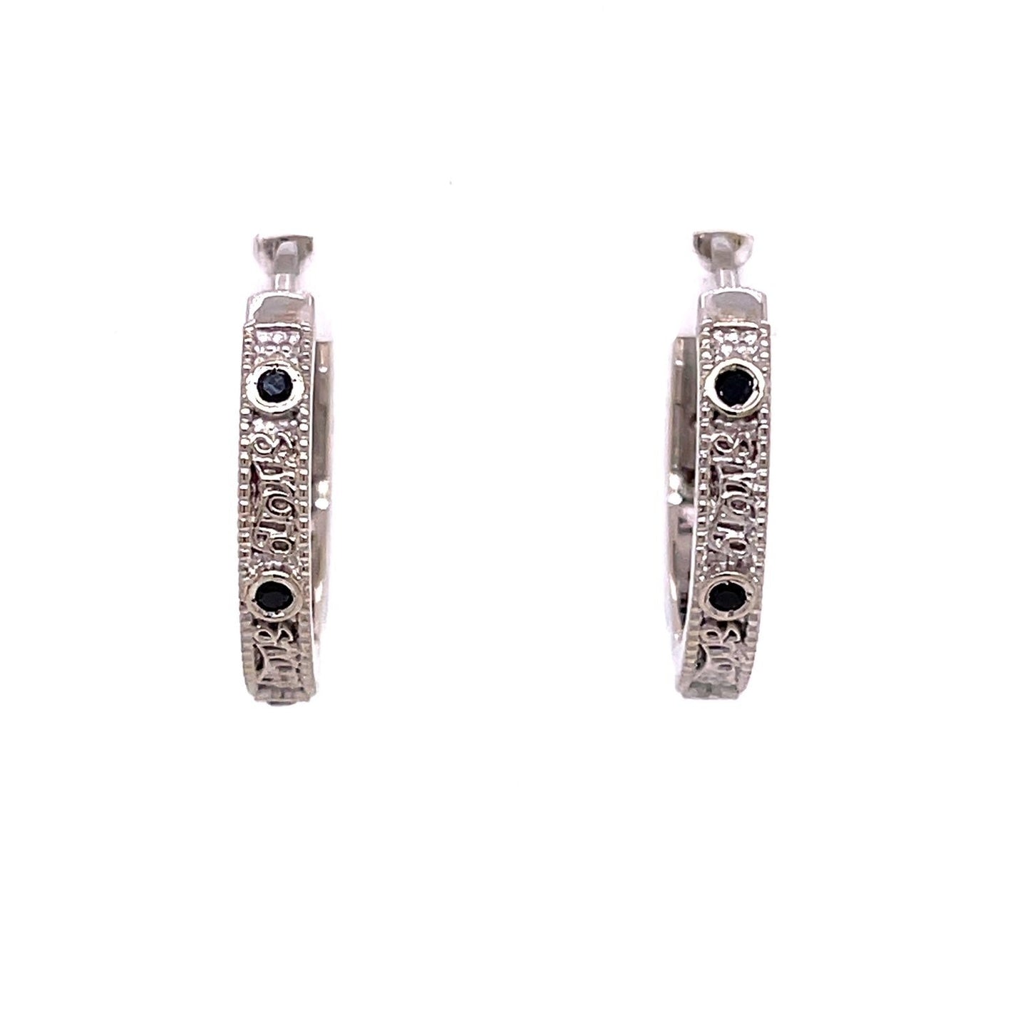 Black and White Diamond "Strong Pair" Hoops