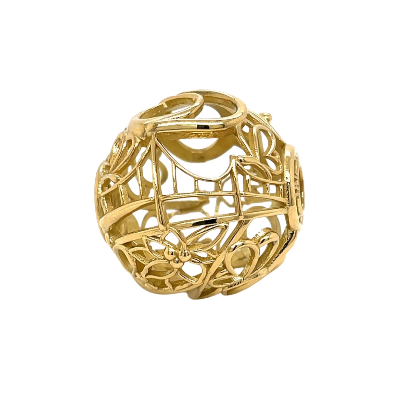 18k Yellow Gold 25mm Greenville Sphere Pendant