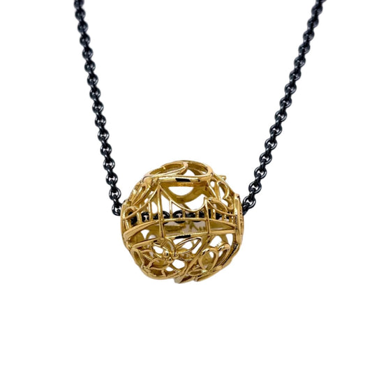 18k Yellow Gold 25mm Greenville Sphere Pendant