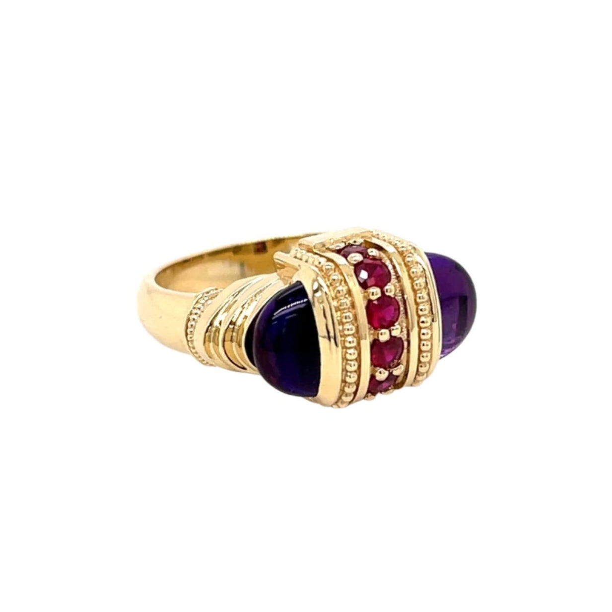 Amethyst and Ruby Arch Ring