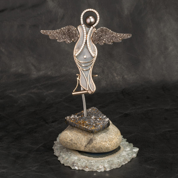 custom jewelry, gold, silver, quartz, pearl, angel, brooch, earring, llyn strong, greenville, south carolina
