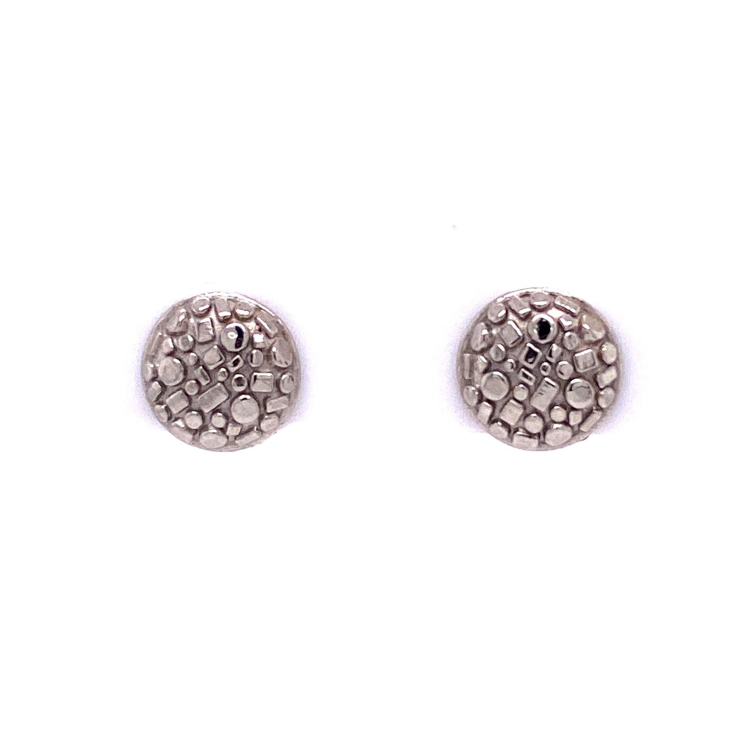 Custom Jewelry, 18k white gold bits and pieces studs, llyn strong, Greenville, South Carolina