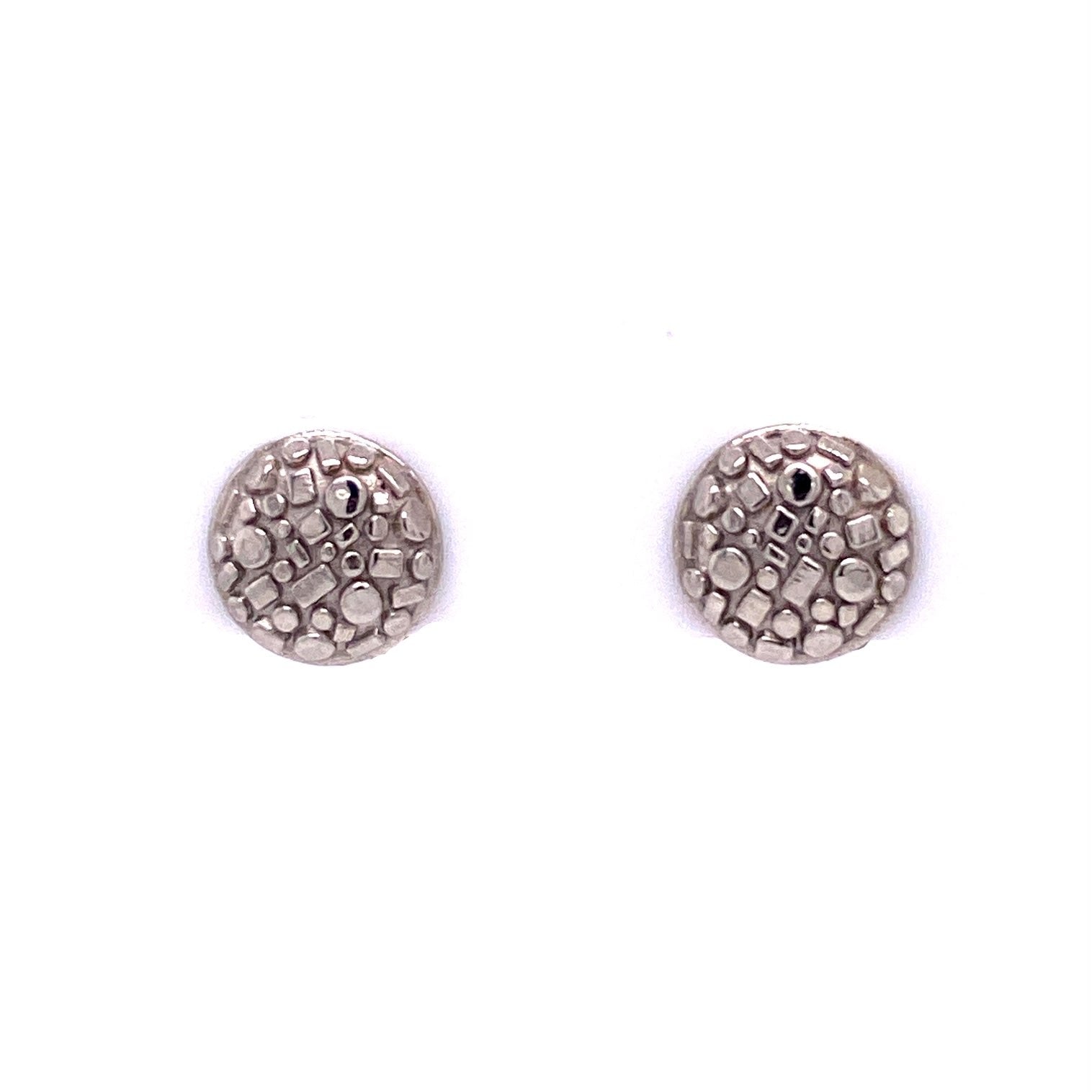 Custom Jewelry, 18k white gold bits and pieces studs, llyn strong, Greenville, South Carolina